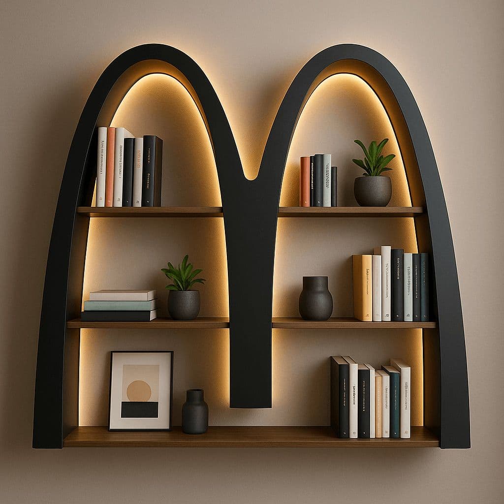 Logo-Inspired Creative Bookshelf — Generated result