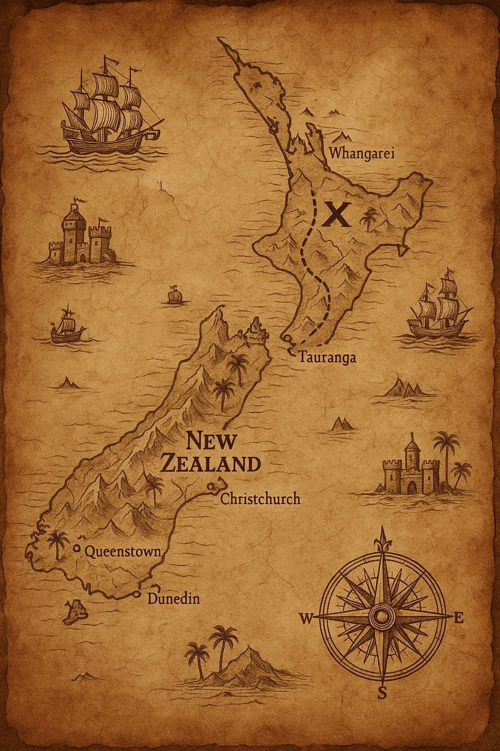 Google Maps Transformed into Ancient Treasure Map — Generated result