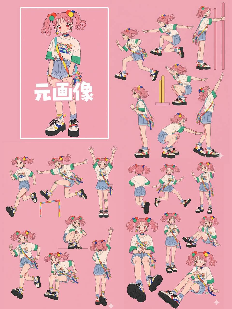 Multiple Character Pose Generation — Generated result
