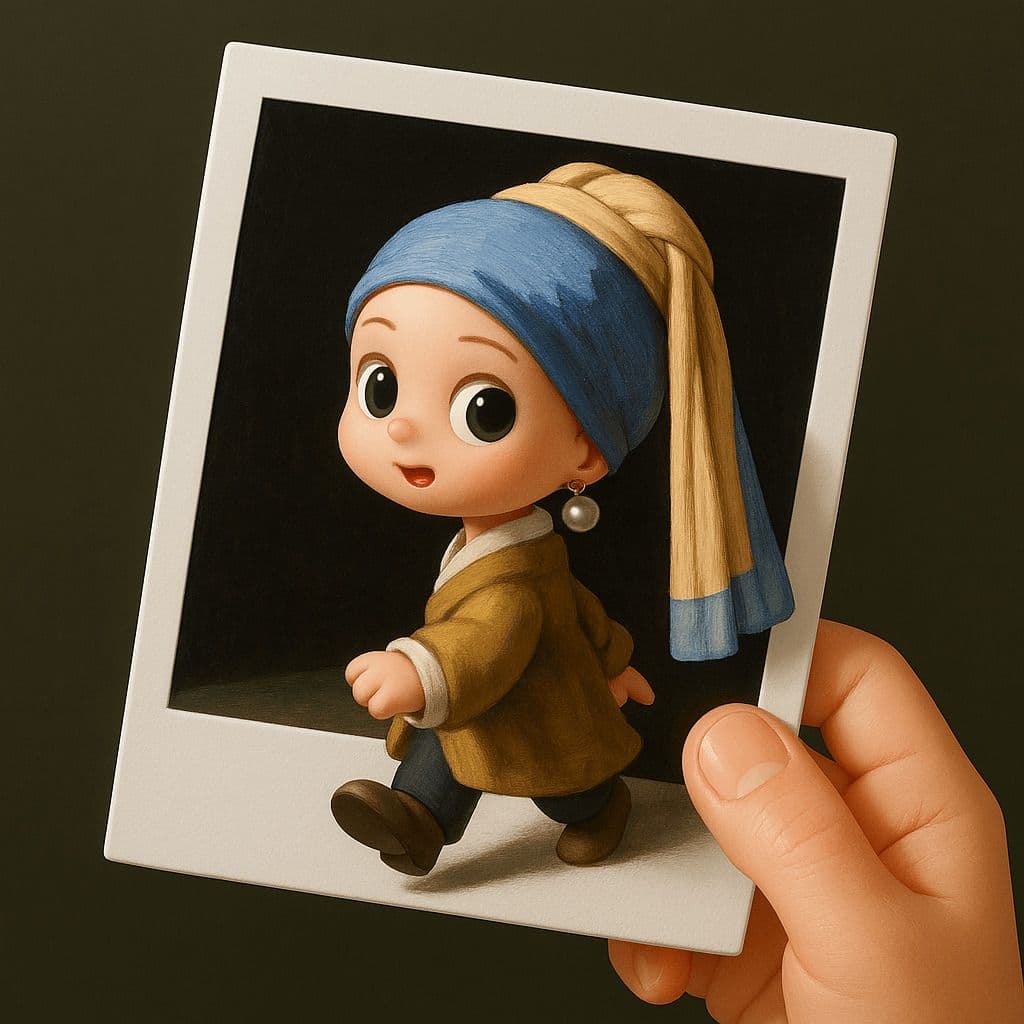 3D Q-Style Character Photo Frame — Generated result