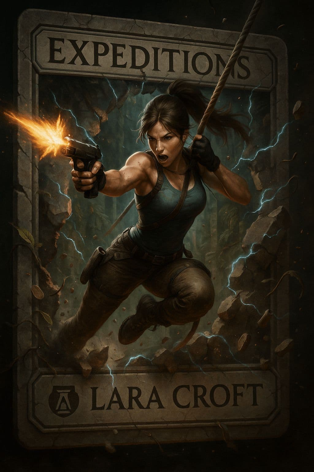 Physical Destruction Effect Card (Lara) — Generated result