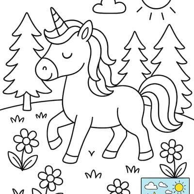 Children’s Coloring Page Illustration (with Colored Reference) - Output