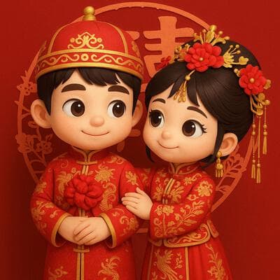 3D Q-Style Chinese Wedding Portrait - Input