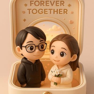 3D Couple Jewelry Box Ornament - Output