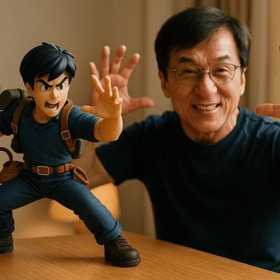 Figure and Real Person in the Same Shot - Input