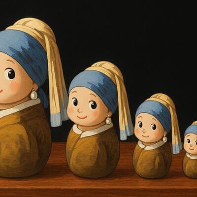 Chibi Russian Nesting Dolls (Girl with a Pearl Earring) - Input