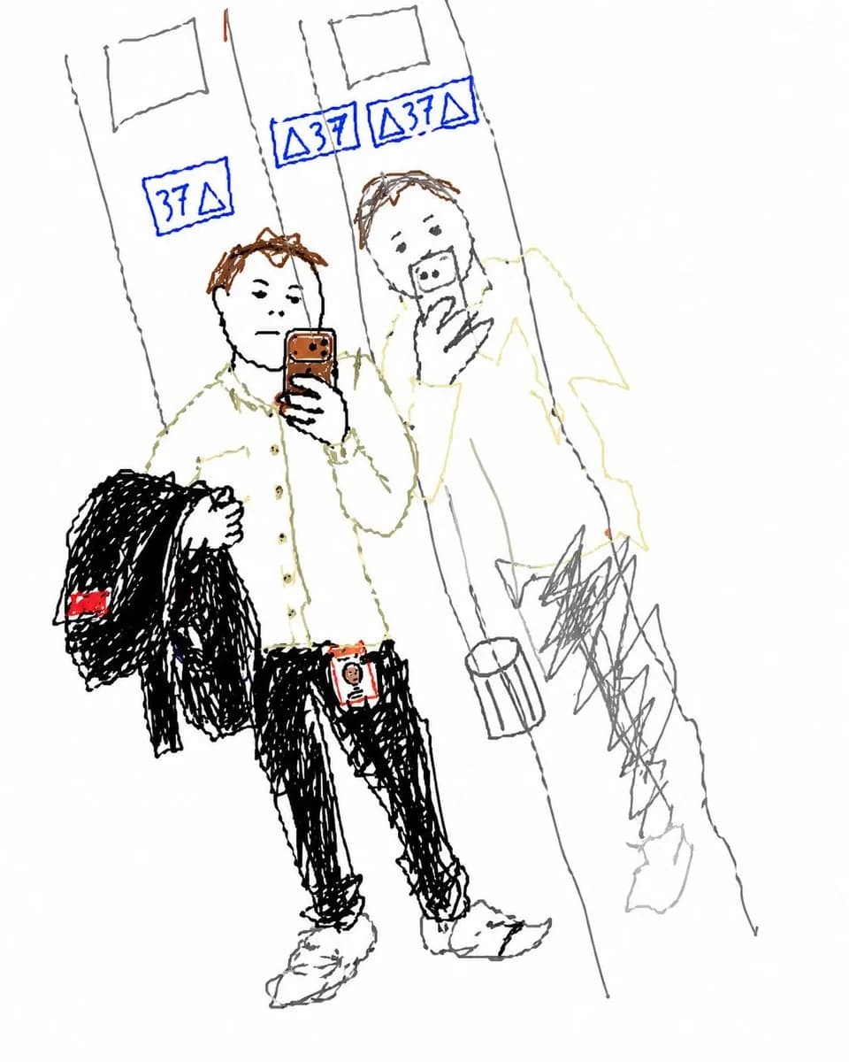 Elevator Selfie Doodle