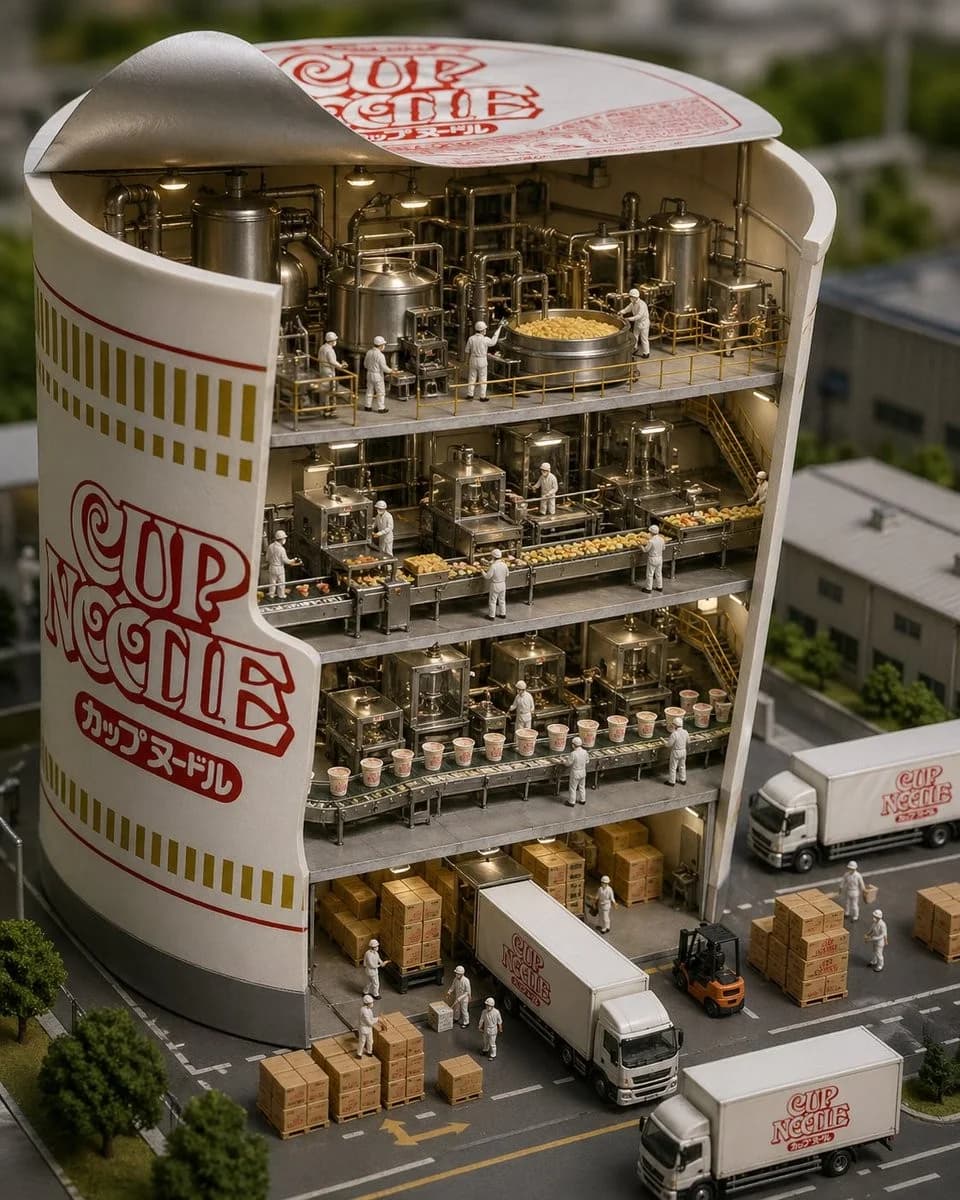 Cup Noodle Factory Cutaway