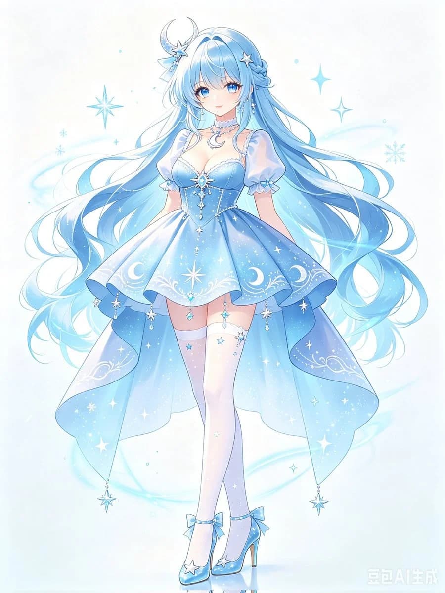 Sky Blue Princess Anime — Generated result