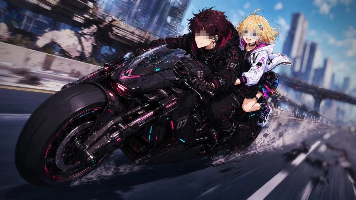 Cyberpunk Two-Rider Chase