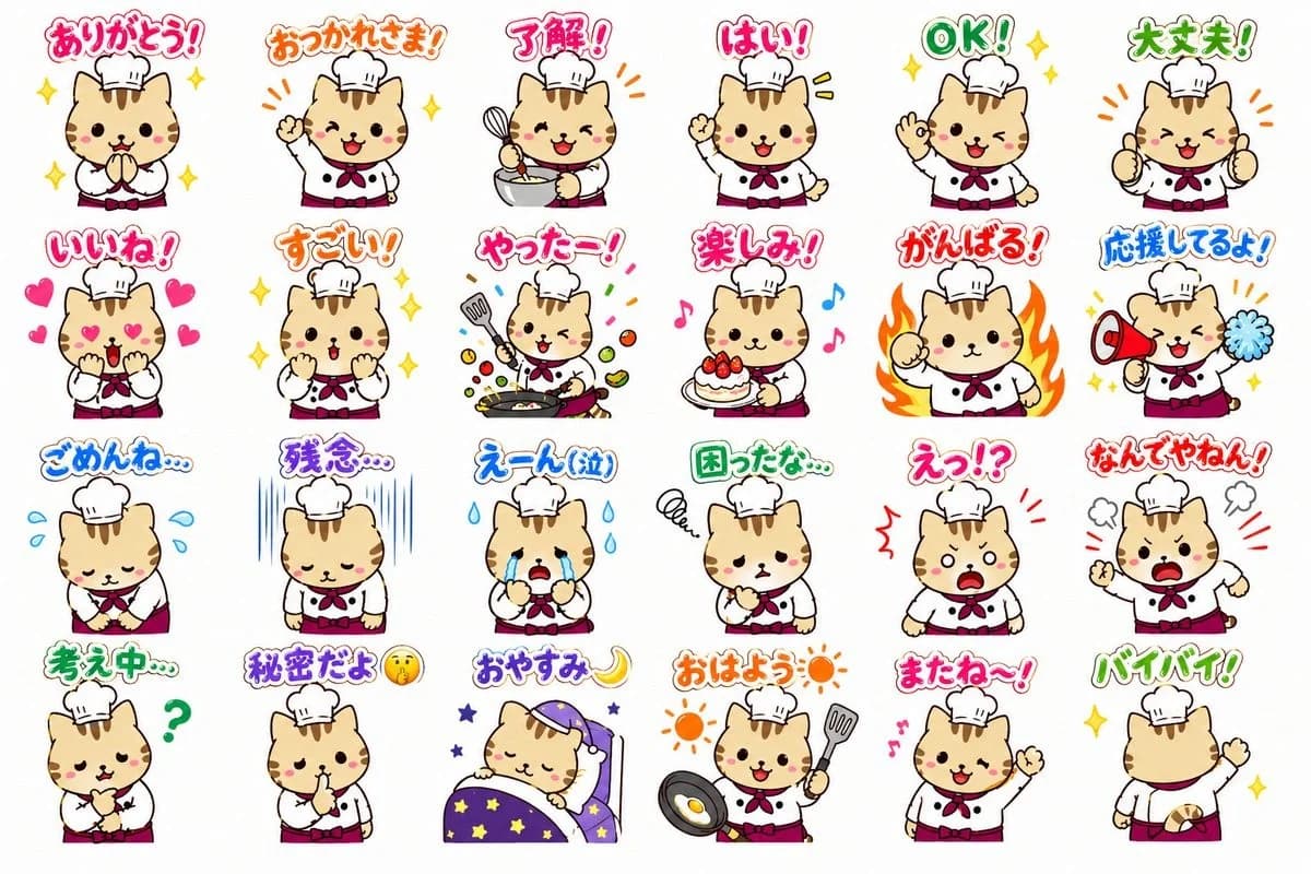 Chef Cat Stickers