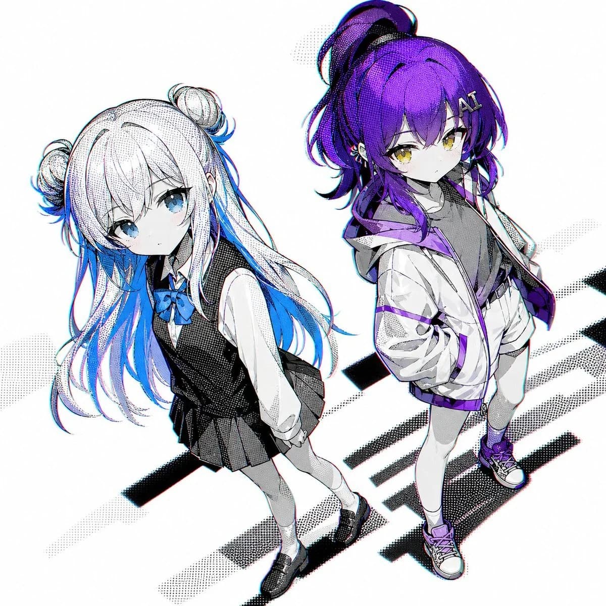 Accent-Hair Anime Girls — Generated result
