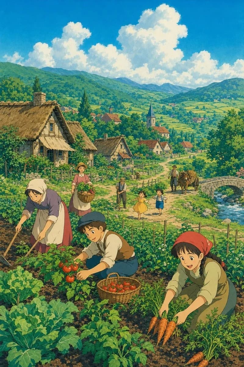 Pastoral Village Animation — Generated result