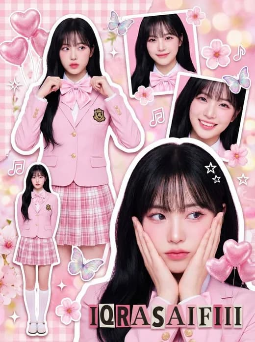 Dreamy Pink Uniform Idol Collage