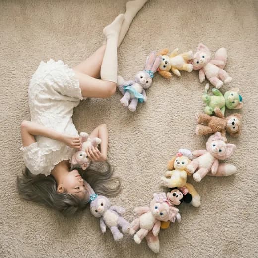 Disney Plush Heart Flat-lay Portrait