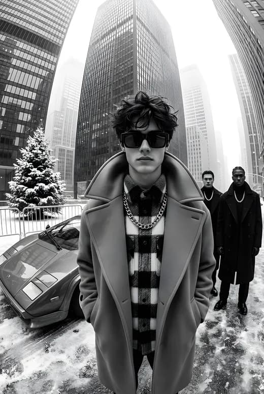Snow City Black & White Street Fashion Editorial