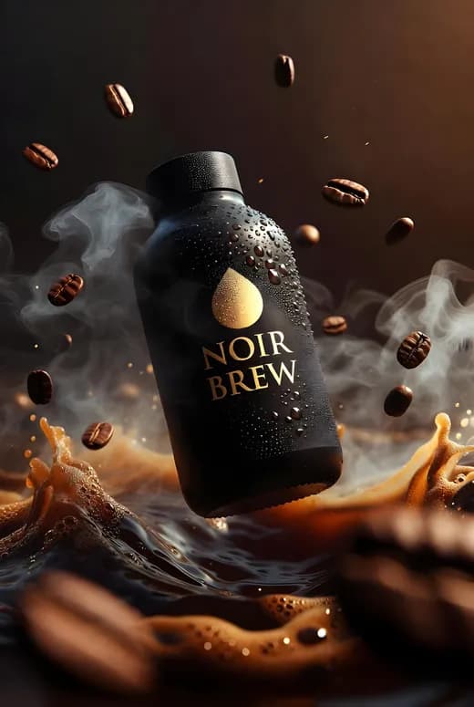 Noir Brew Bottle Steam Swirl — Generated result