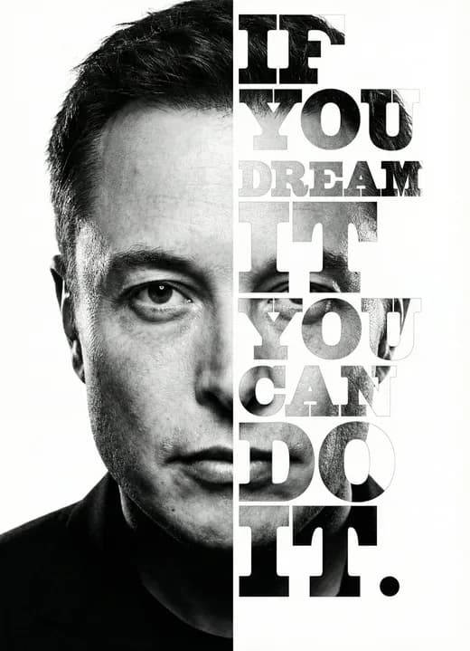 Musk Black White Dream Portrait — Generated result