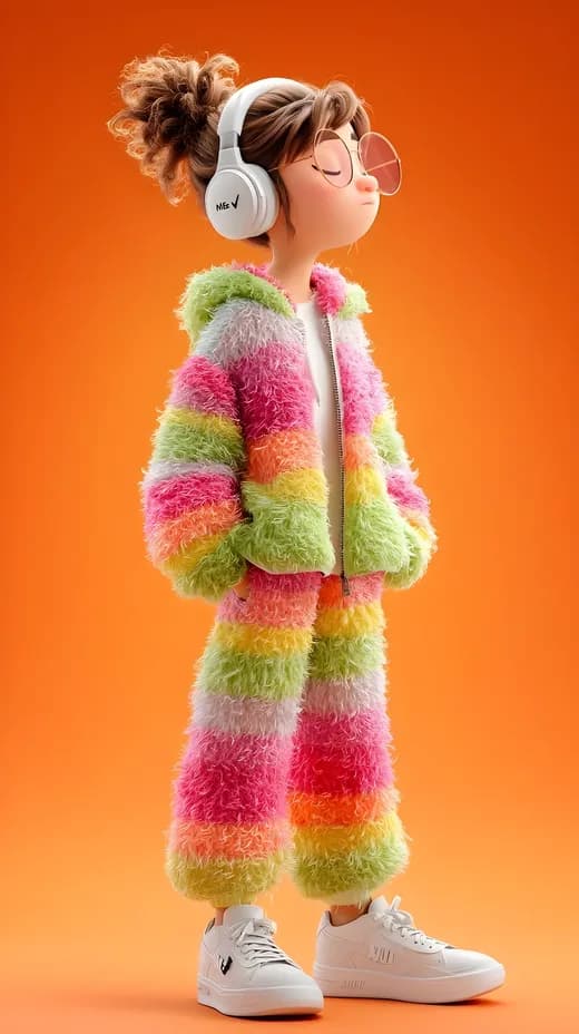 Rainbow Furry Style Character — Generated result