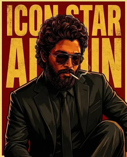 Rugged Superstar Hero Illustration — Generated result