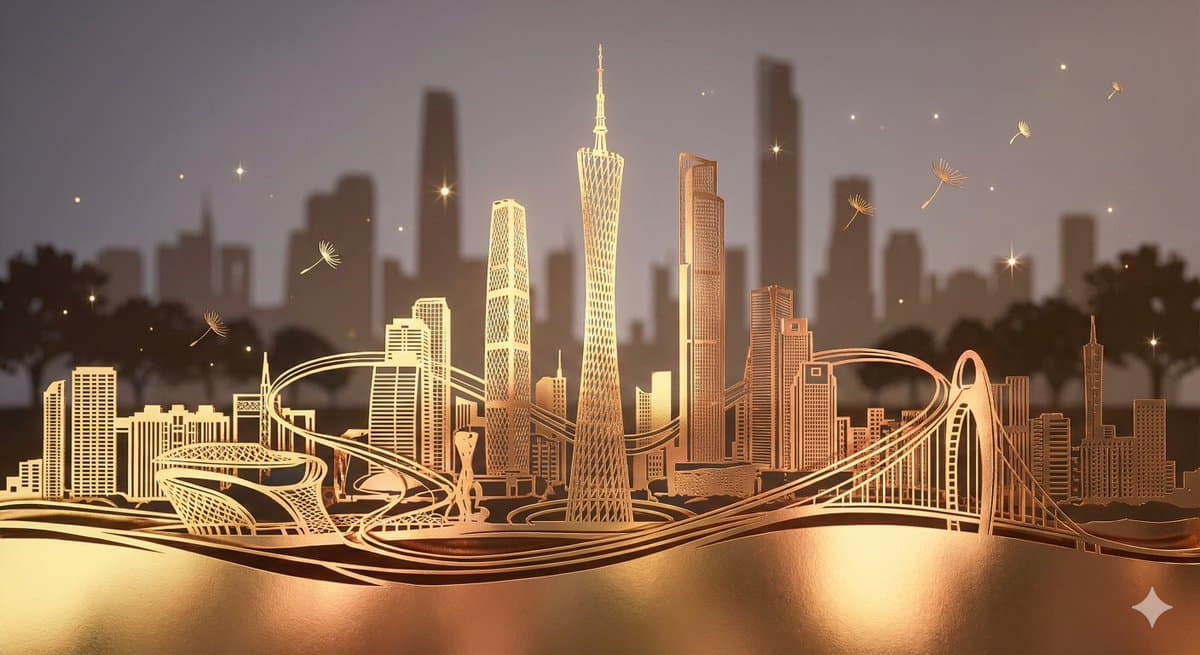 Paper-cut Style Zhujiang New Town