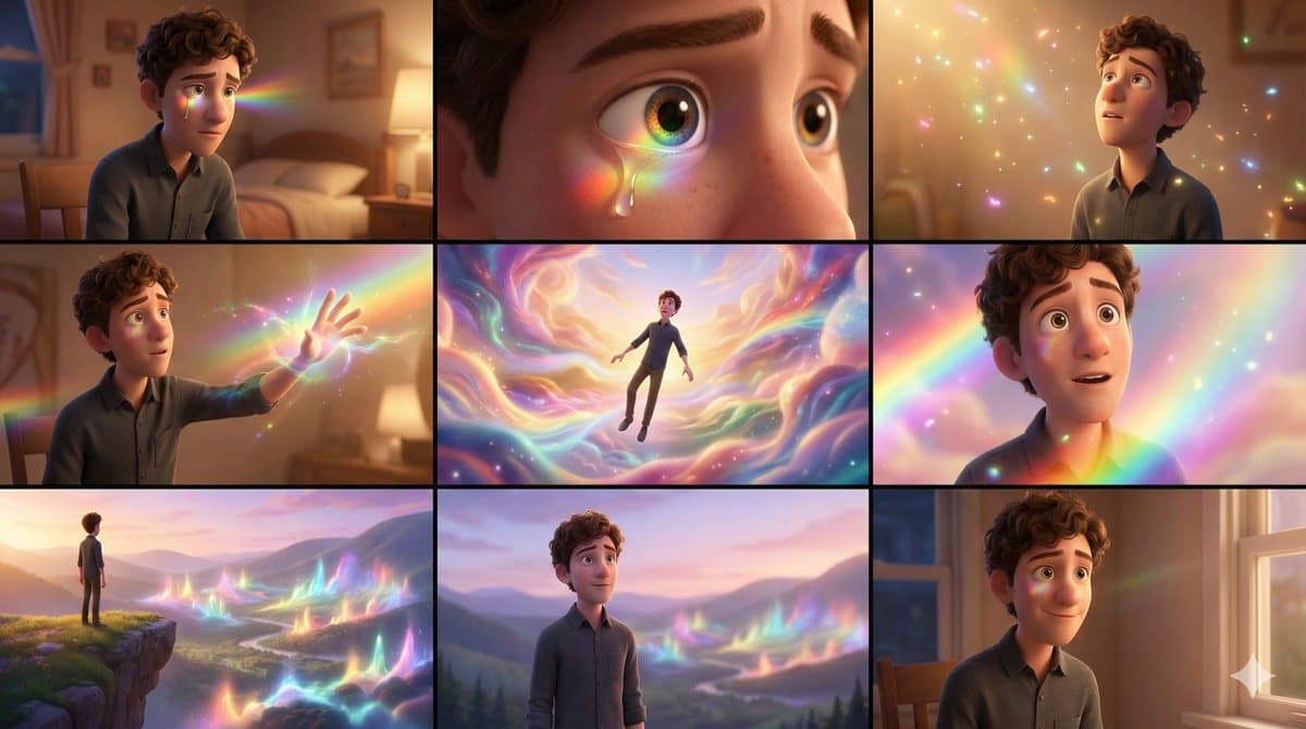 3x3 Grid Pixar-Style Storyboard — Generated result