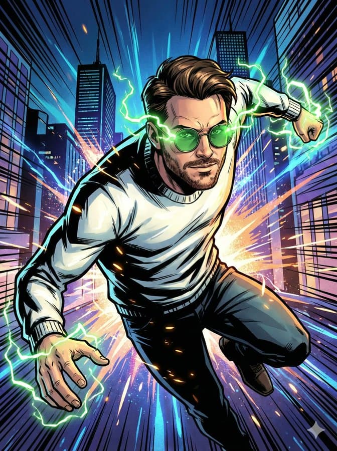 Photo converted into a comic