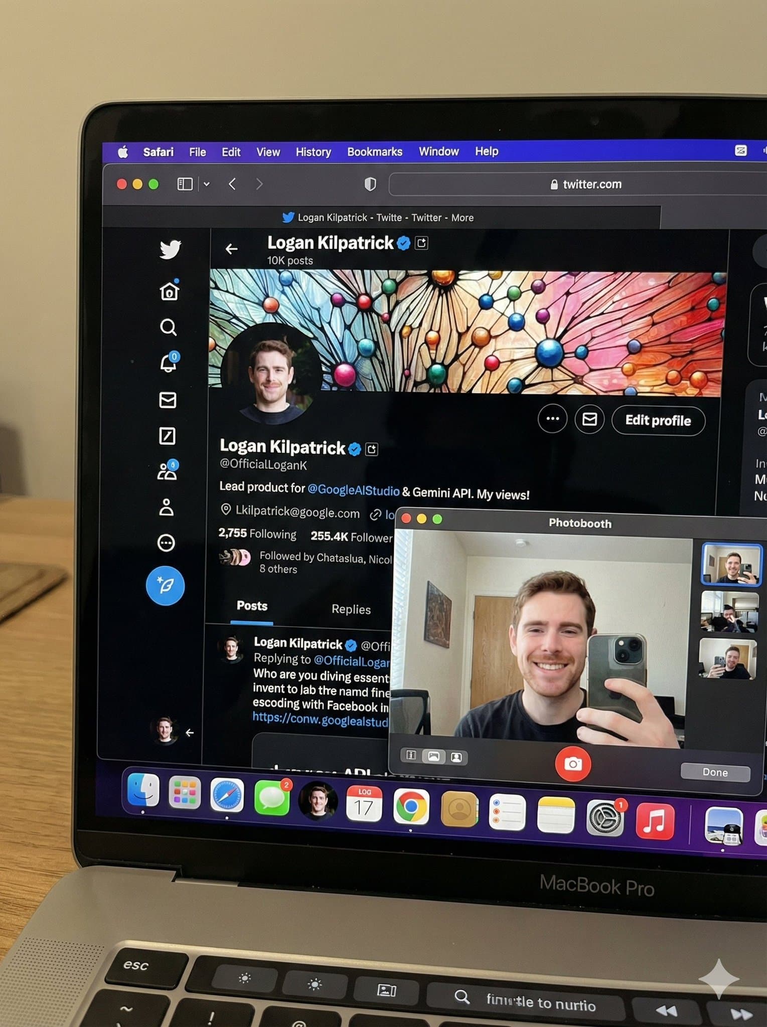 Photo of a MacBook Pro Open to the X App — Generated result