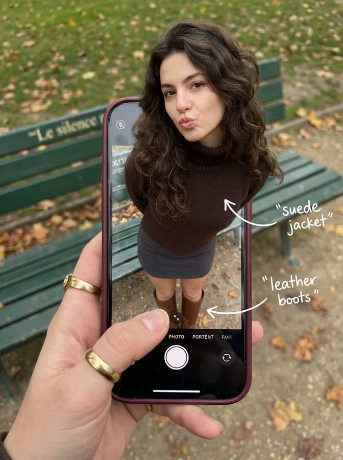 A Woman is Walking Out of Her Phone Screen — Generated result