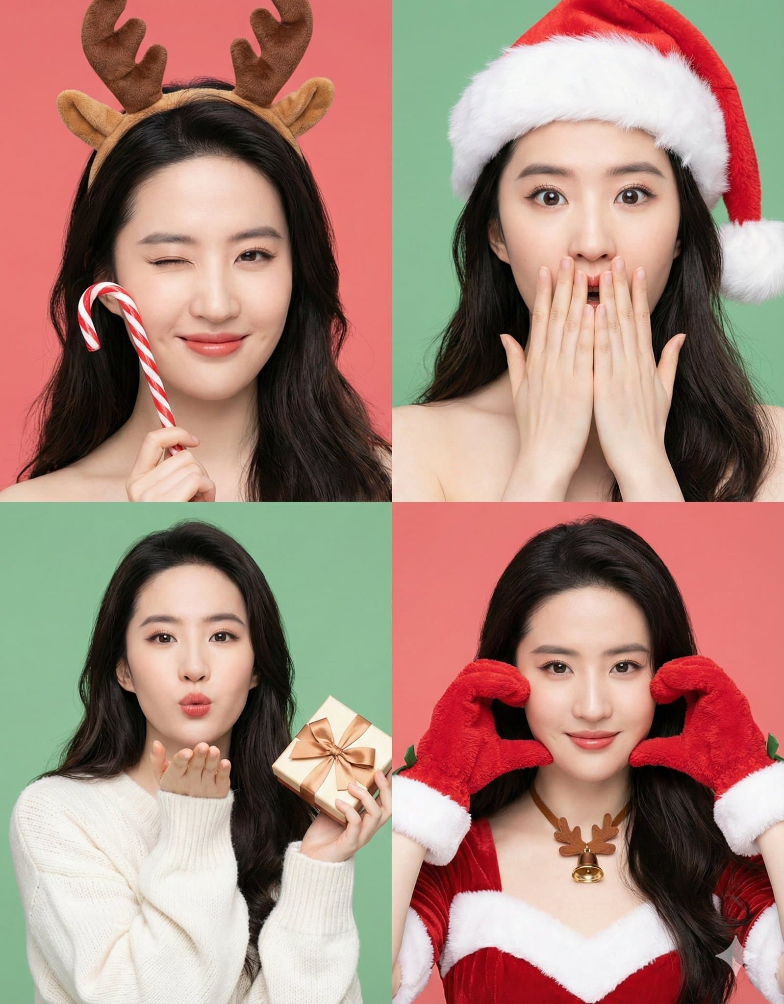 Christmas Special - Christmas Four-Panel Sweet Girl — Generated result