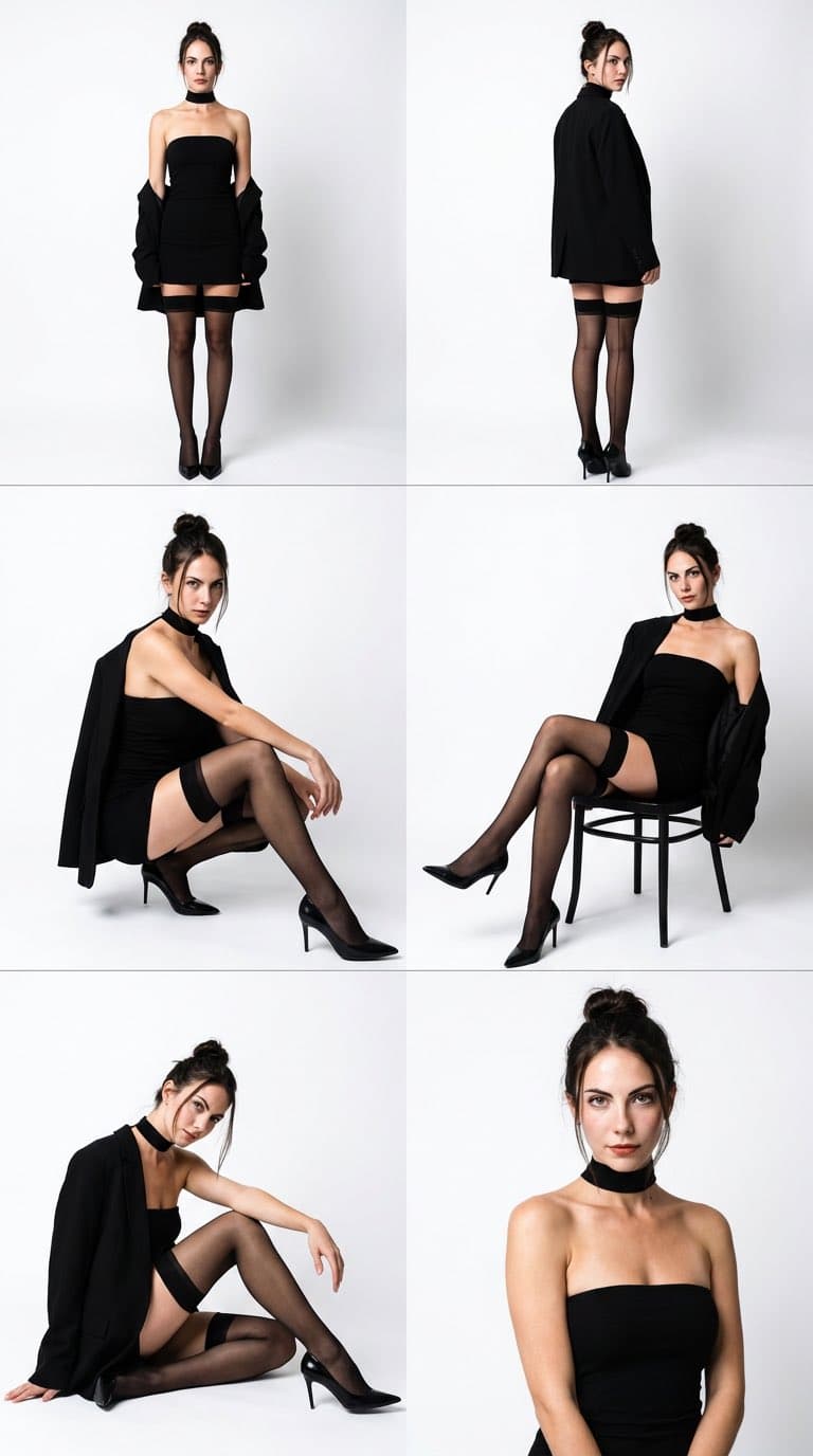High Fashion Studio Photo Collage — Generated result