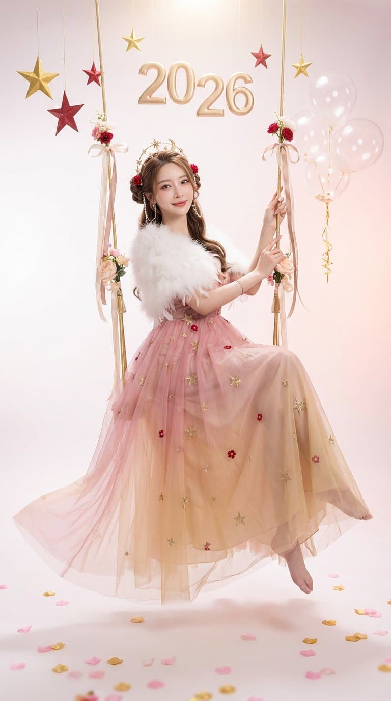 New Year Special - Pink Swing Fairytale Style — Generated result