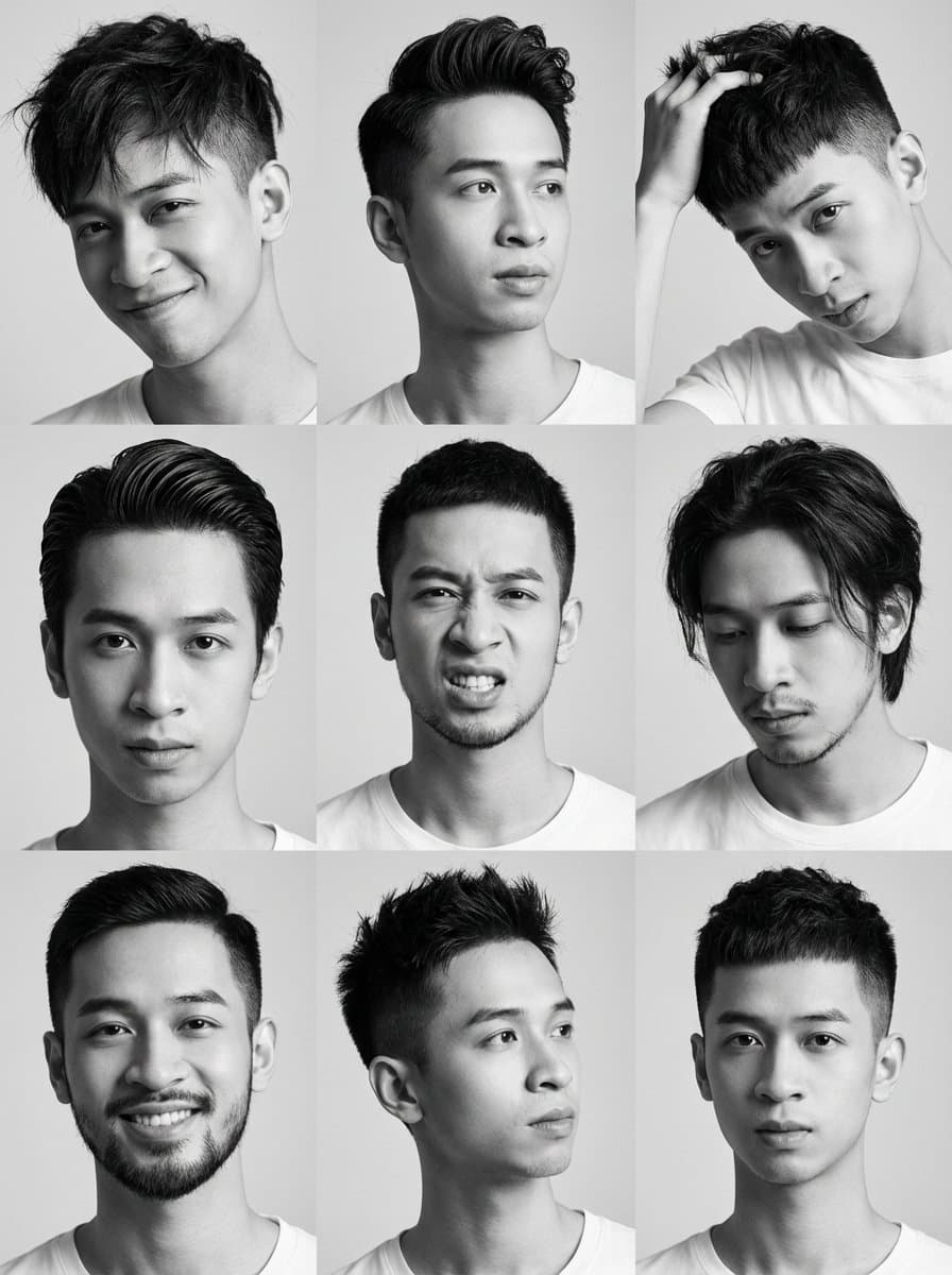 Stylish 9-Grid Photo Booth Portrait