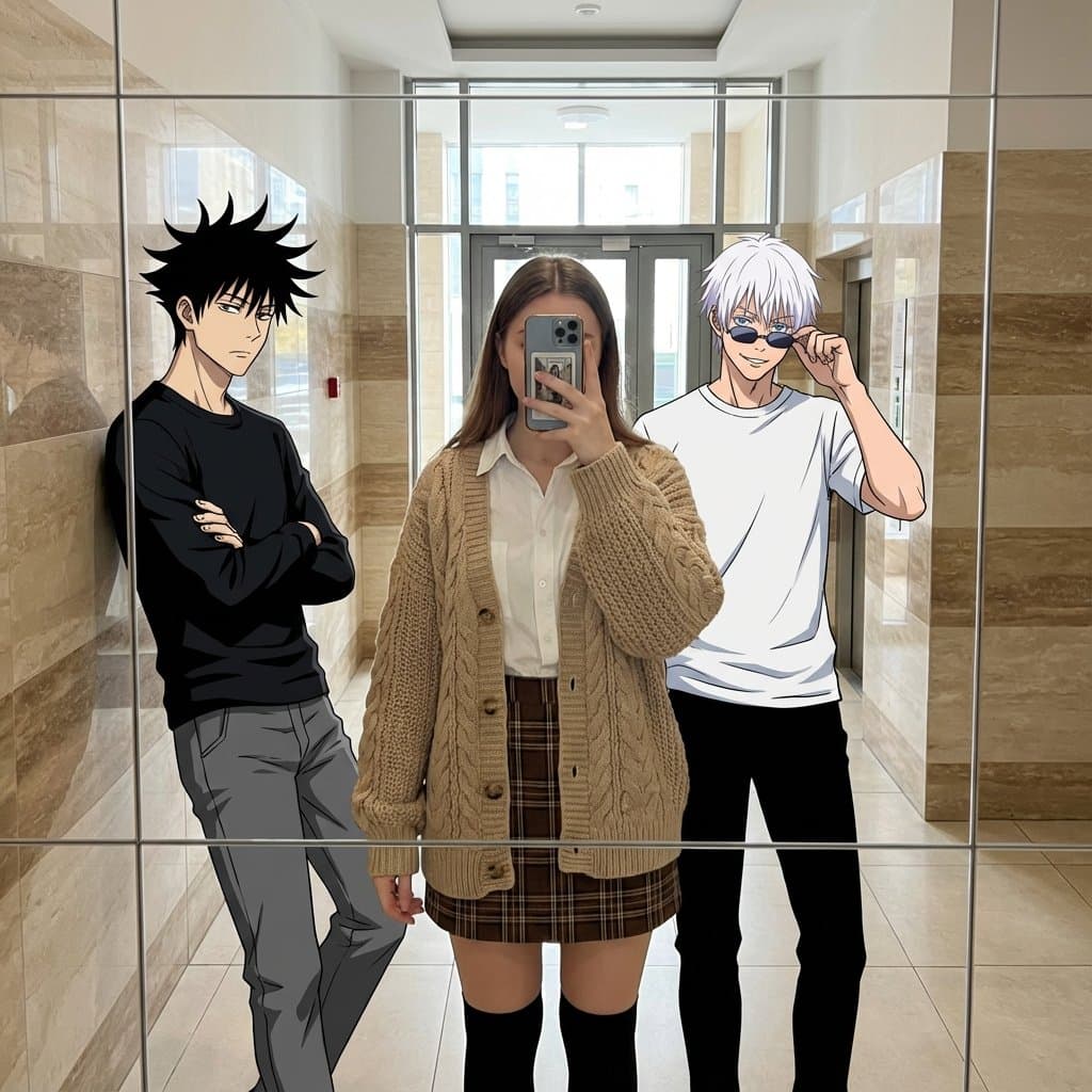 Reality-Warped Mirror Selfies with Mixed Media