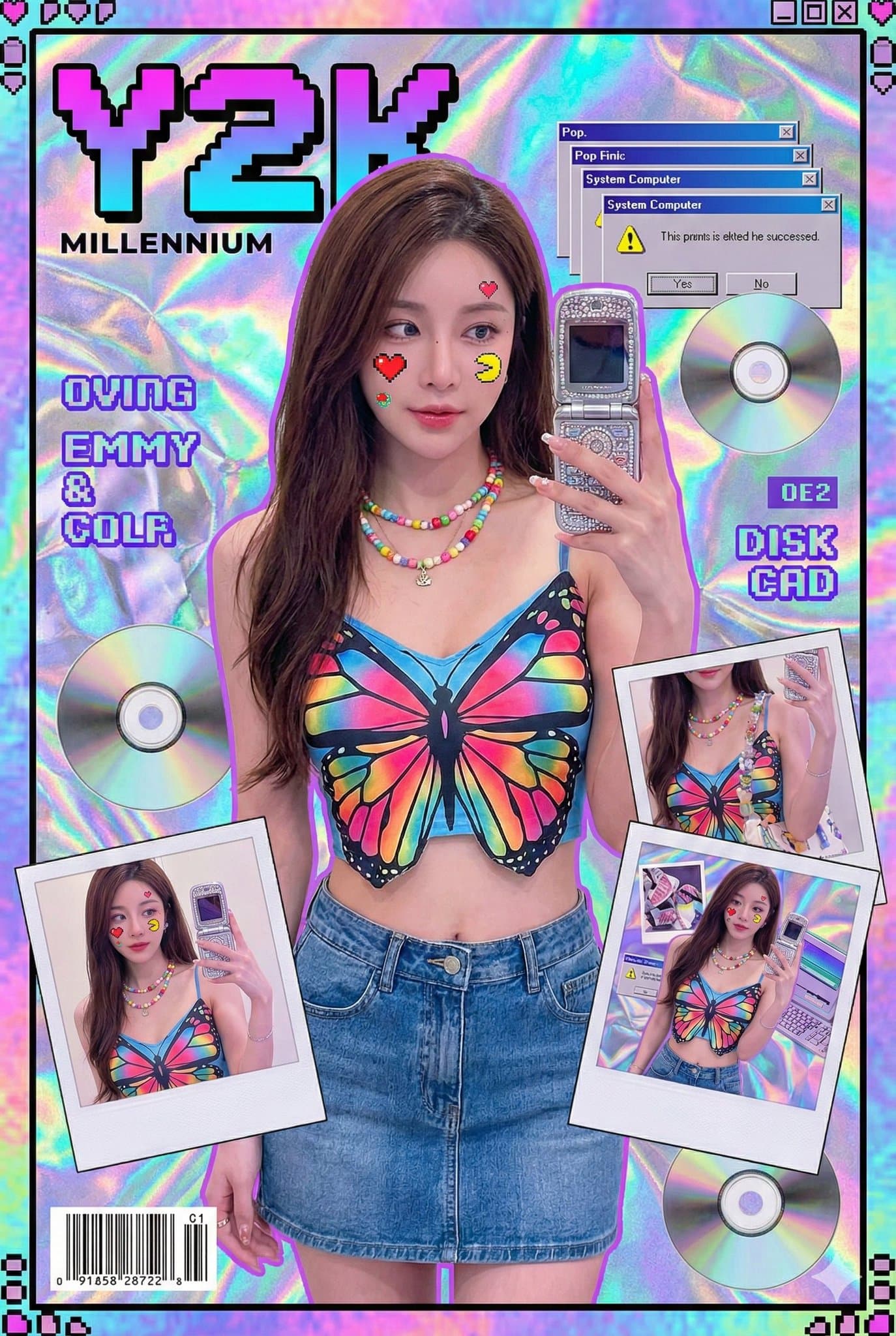 Y2K Millennial Hot Girl Retro Pixel Style — Generated result