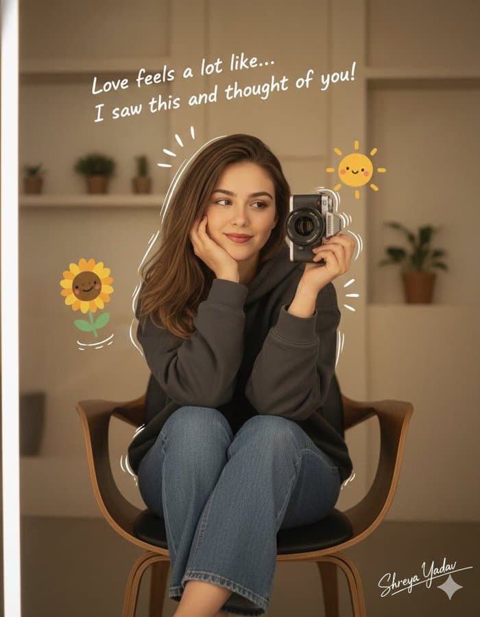 Realistic Photo with Illustrated Sticker Overlay