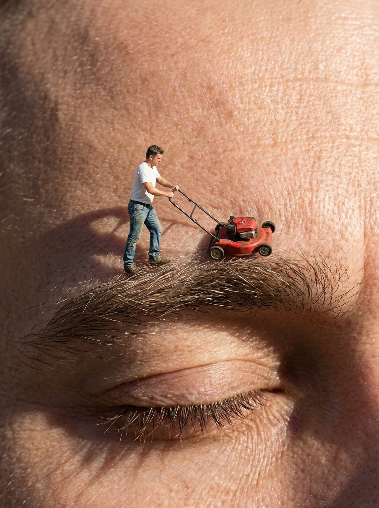 A Miniature Person Doing Eyebrows — Generated result