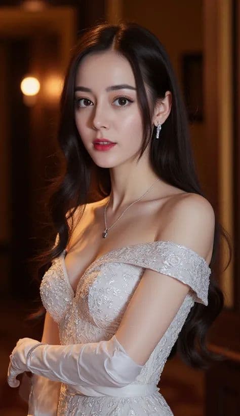 Woman in White Off-Shoulder Lace Wedding Dress — Generated result