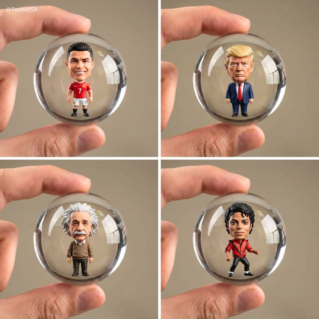 Person Pinched in a Transparent Glass Sphere — Generated result