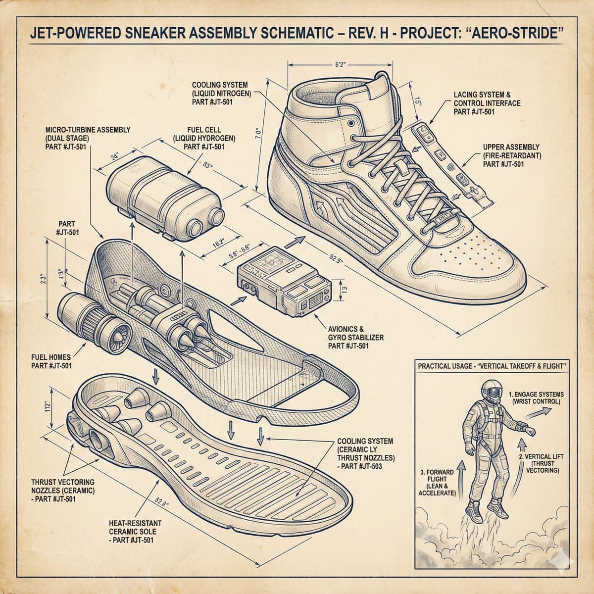 Hyperrealistic Exploded Technical View