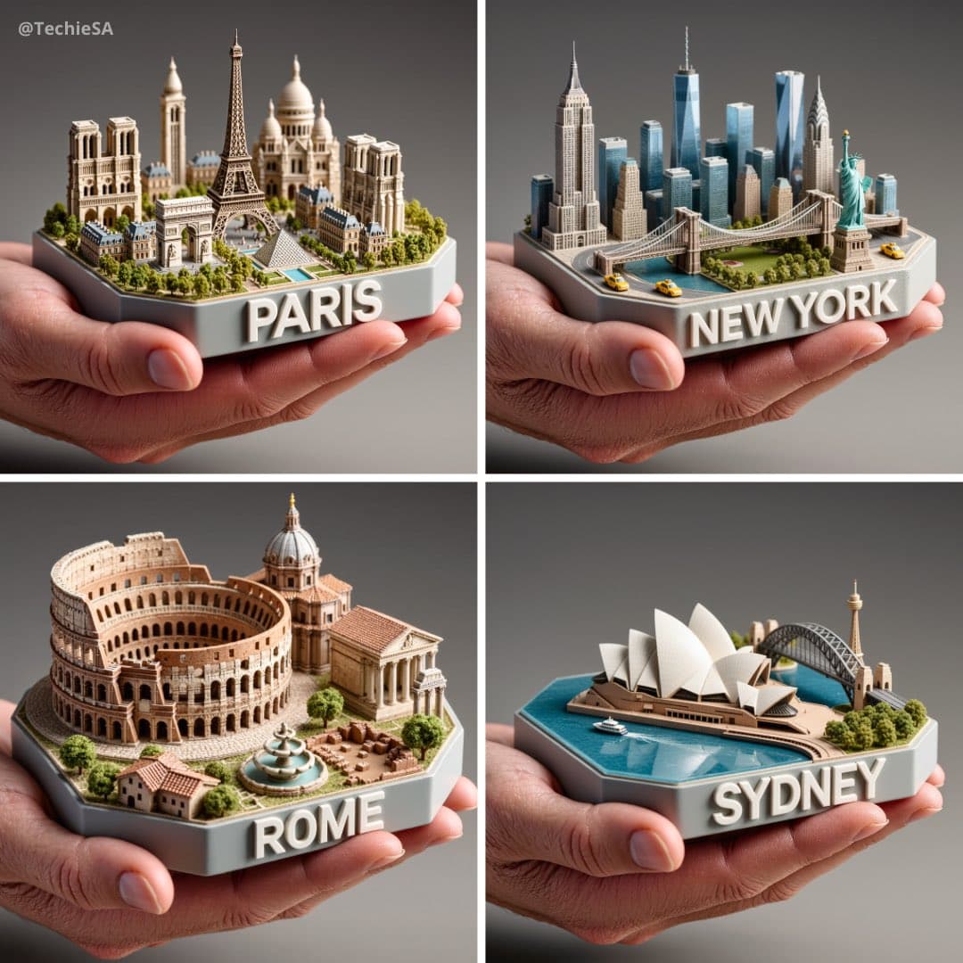 Hand Gently Holding a City 3D Collectible Model