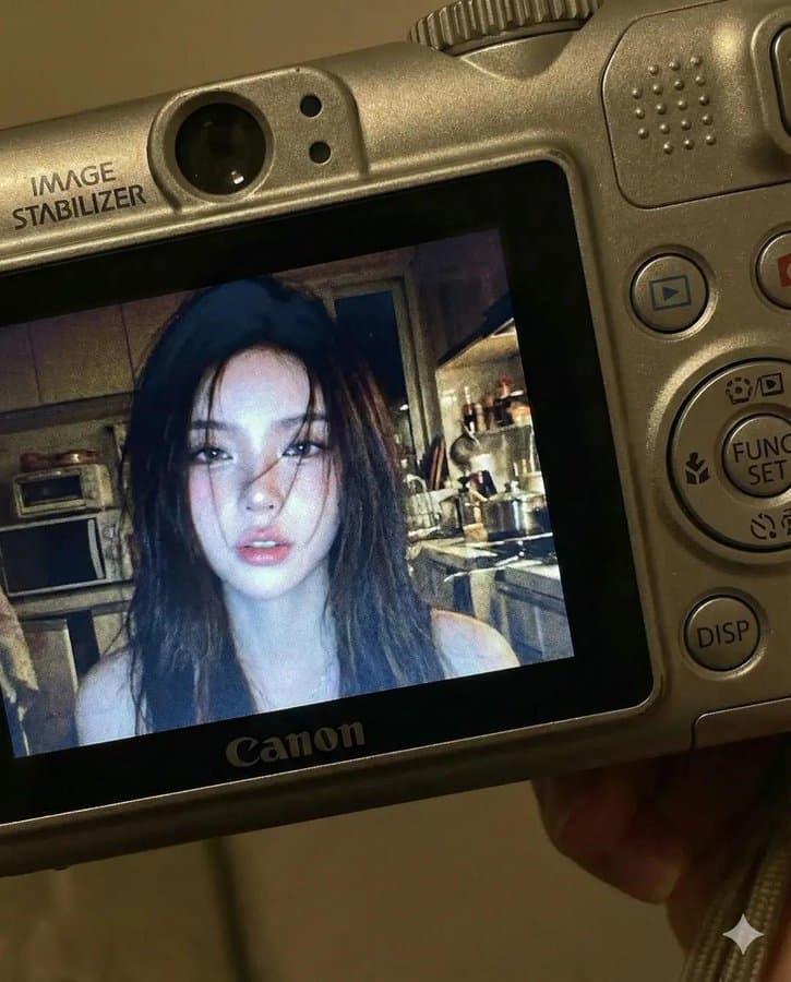Woman's Photo Displayed on a Digital Camera Screen — Generated result