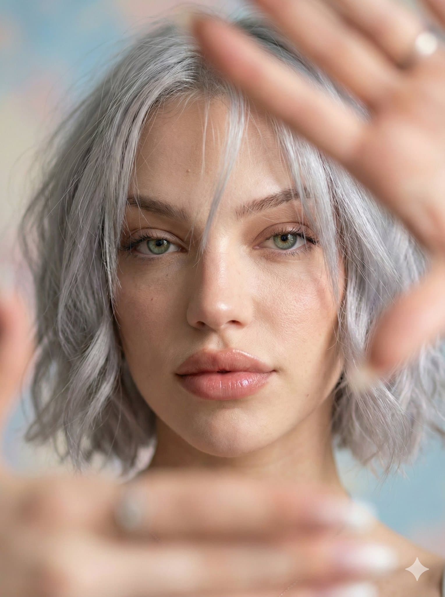 Tender Close-up of a Young Woman