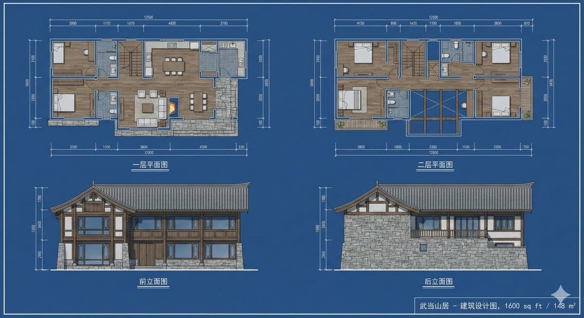 A Two-Story House on Wudang Mountain Waist