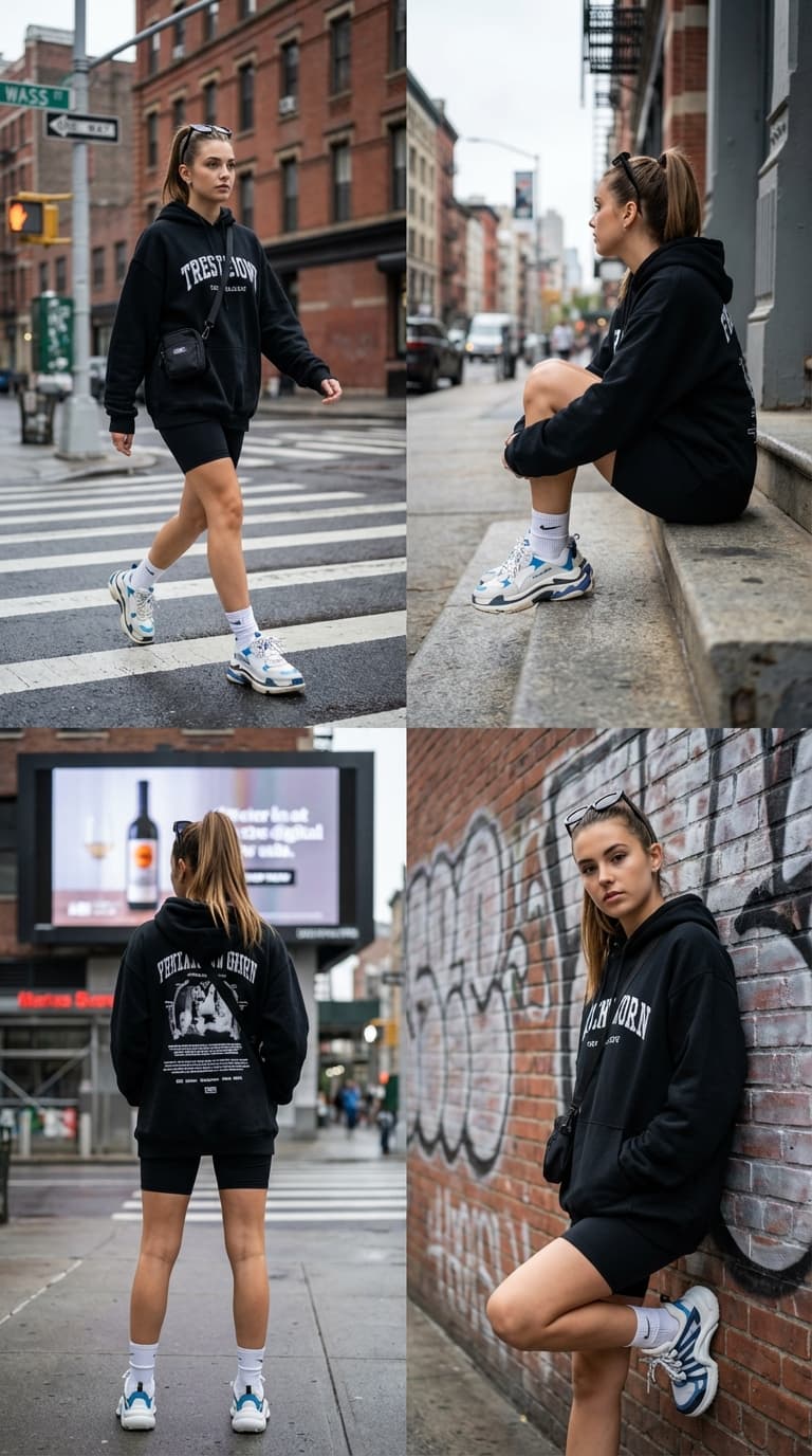 Four Women's Fashion Lifestyle Scene Collage