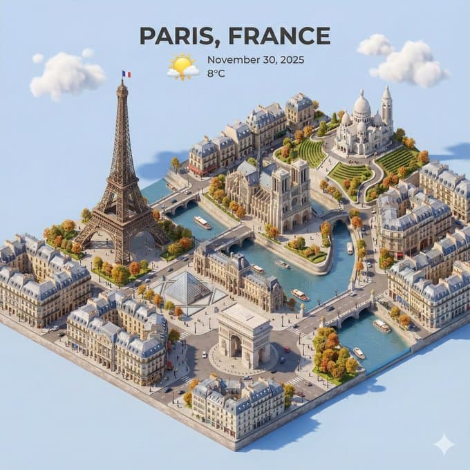 City Overhead Isometric 3D Cartoon Miniature Scene