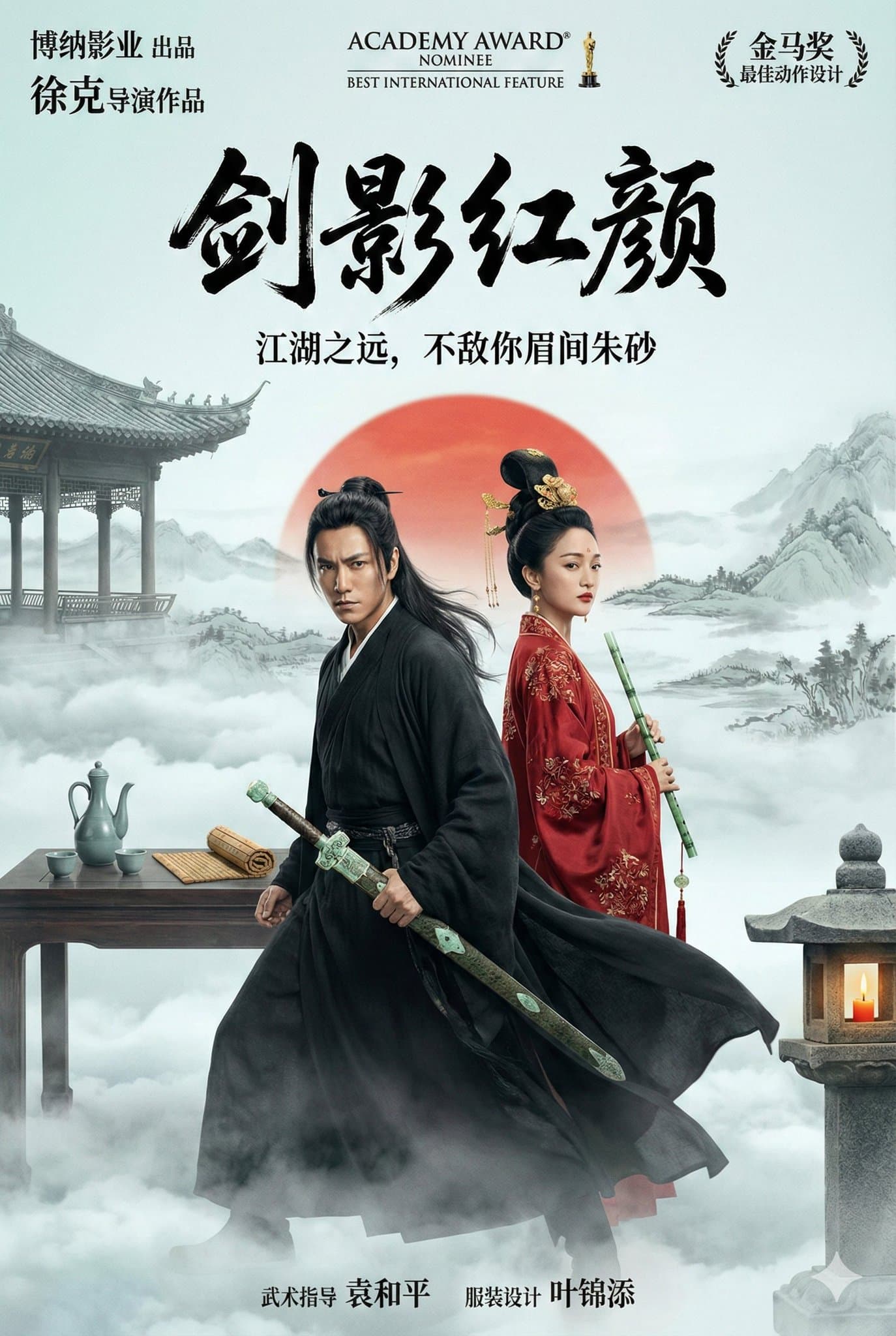 東洋武侠叙事詩ポスター - 剣影紅顔 — Generated result