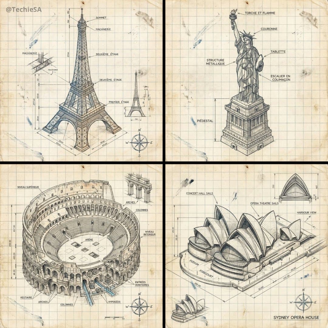 Hand-drawn Isometric Landmark Illustration — Generated result