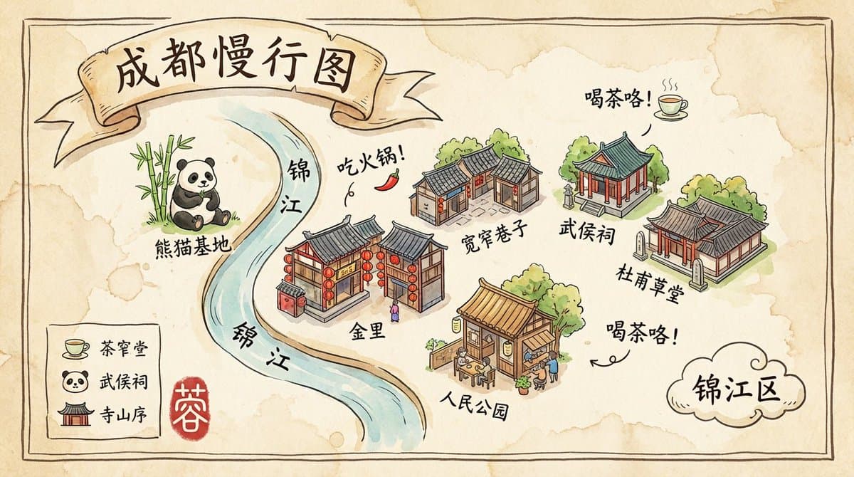 Mapa Turístico de Chengdu — Generated result