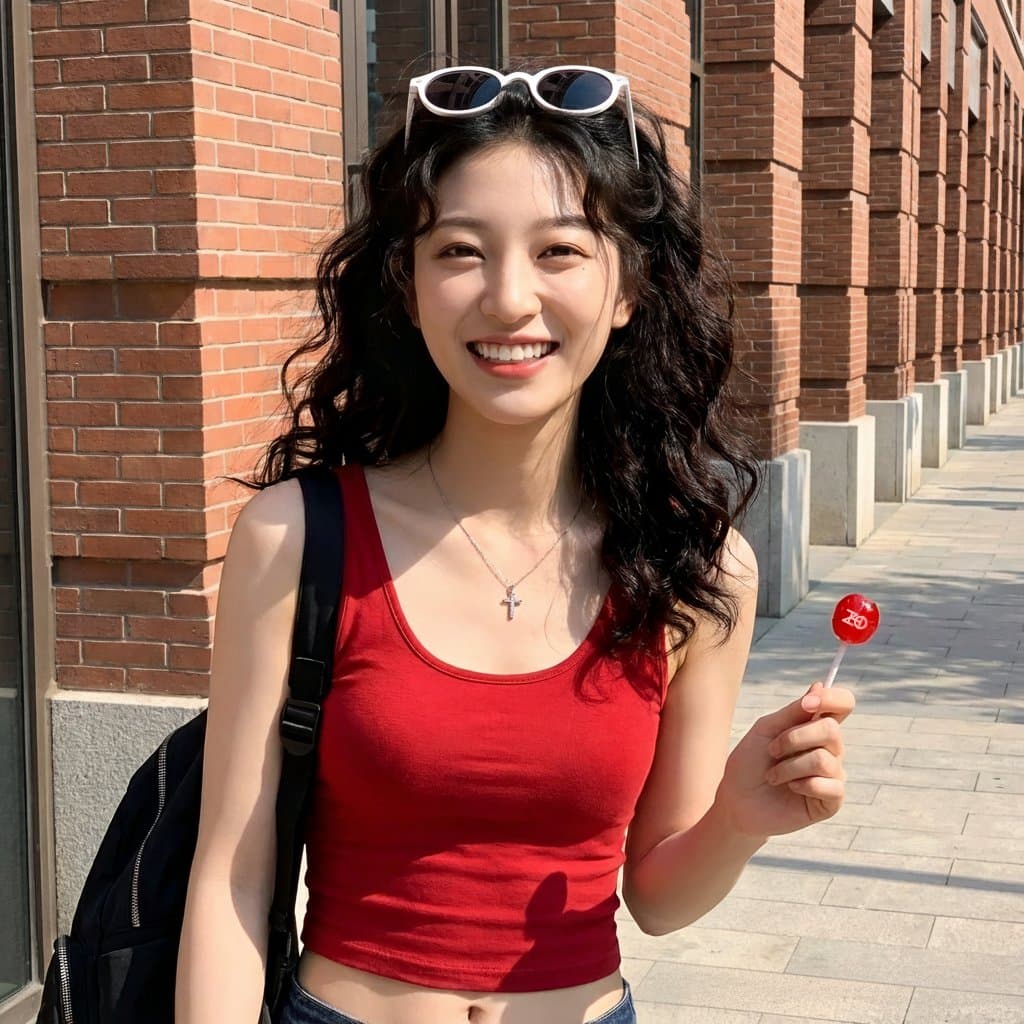 A high-resolution outdoor full-body shot